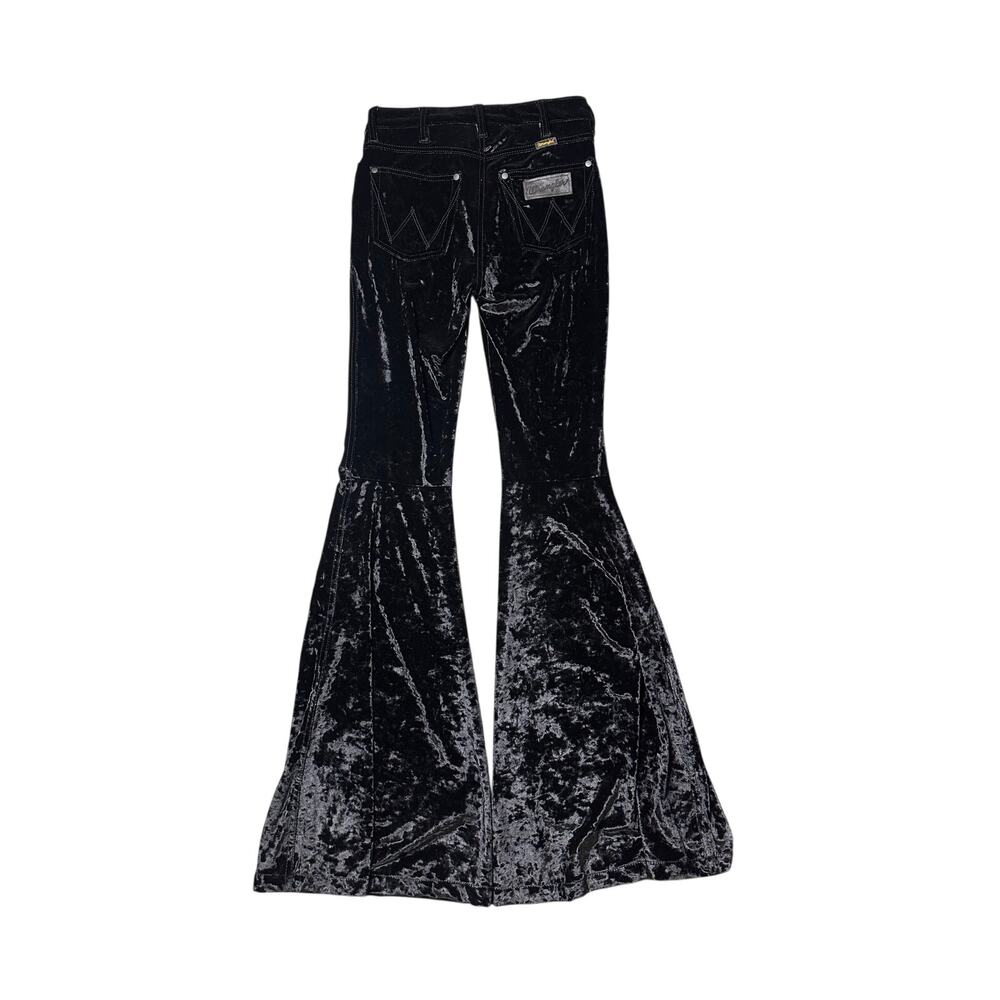 Wrangler Black Velvet High Rise Flare Pants - Picture 4 of 11